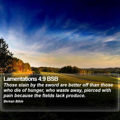 Lamentations 4:9 BSB Bible Verse Image