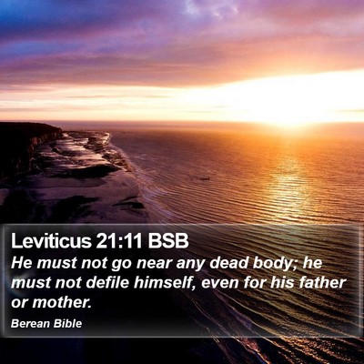 Leviticus 21:11 BSB Bible Verse Image