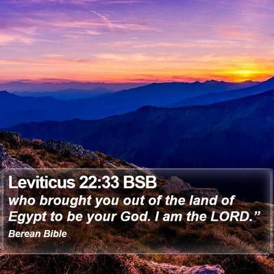 Leviticus 22:33 BSB Bible Verse Image