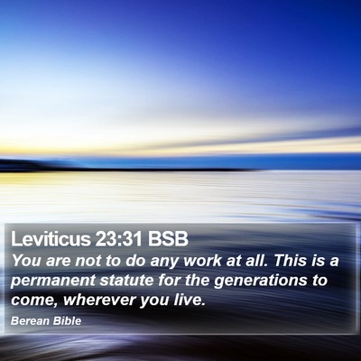 Leviticus 23:31 BSB Bible Verse Image