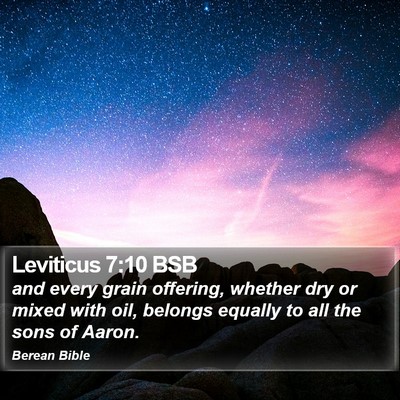 Leviticus 7:10 BSB Bible Verse Image