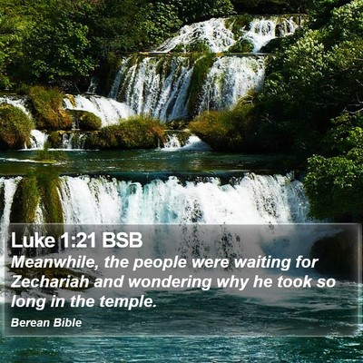 Luke 1:21 BSB Bible Verse Image