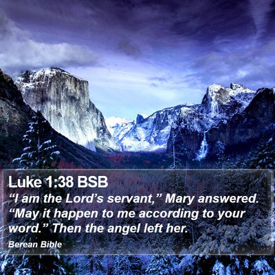 Luke 1:38 BSB Bible Verse Image