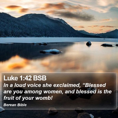 Luke 1:42 BSB Bible Verse Image