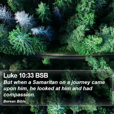 Luke 10:33 BSB Bible Verse Image