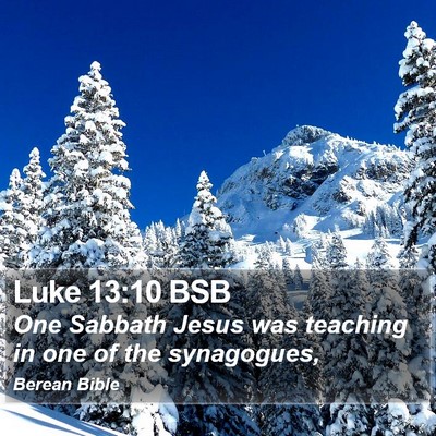 Luke 13:10 BSB Bible Verse Image