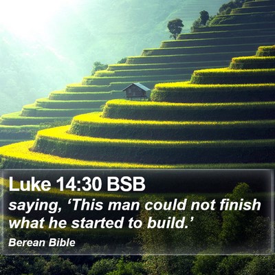 Luke 14:30 BSB Bible Verse Image