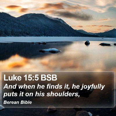 Luke 15:5 BSB Bible Verse Image