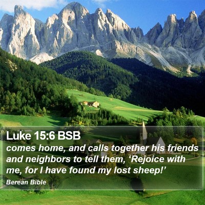 Luke 15:6 BSB Bible Verse Image