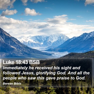 Luke 18:43 BSB Bible Verse Image