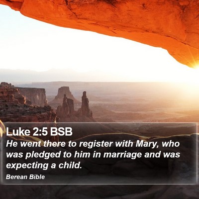 Luke 2:5 BSB Bible Verse Image