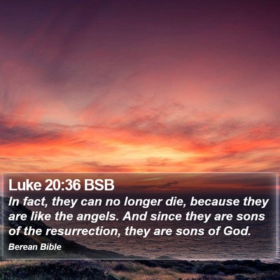 Luke 20:36 BSB Bible Verse Image