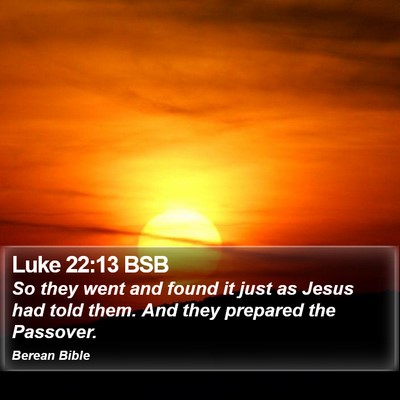 Luke 22:13 BSB Bible Verse Image