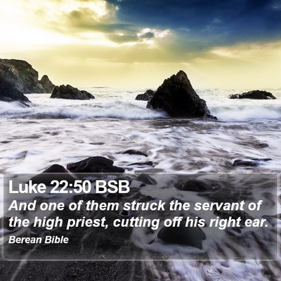 Luke 22:50 BSB Bible Verse Image