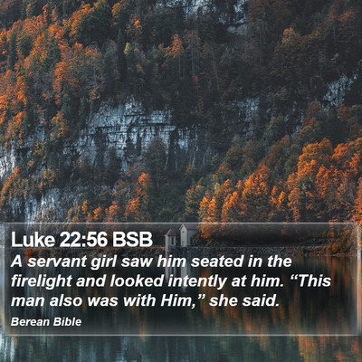 Luke 22:56 BSB Bible Verse Image