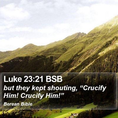 Luke 23:21 BSB Bible Verse Image