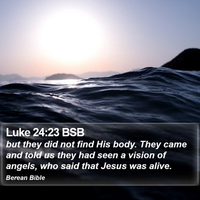 Luke 24:23 BSB Bible Verse Image