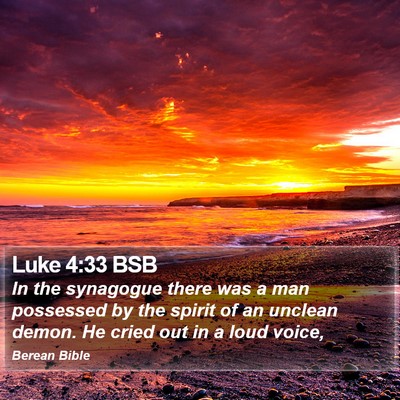 Luke 4:33 BSB Bible Verse Image