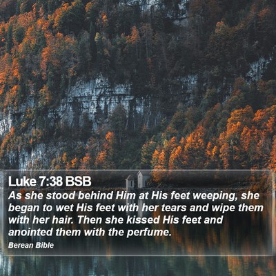 Luke 7:38 BSB Bible Verse Image