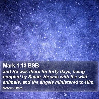 Mark 1:13 BSB Bible Verse Image