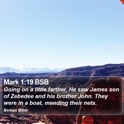 Mark 1:19 BSB Bible Verse Image