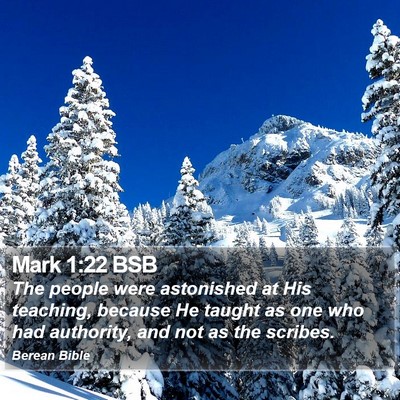Mark 1:22 BSB Bible Verse Image
