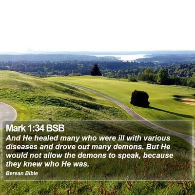 Mark 1:34 BSB Bible Verse Image