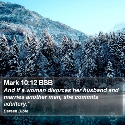Mark 10:12 BSB Bible Verse Image