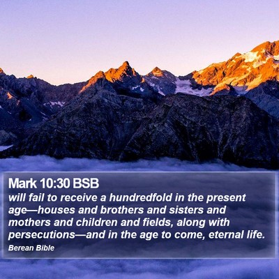 Mark 10:30 BSB Bible Verse Image