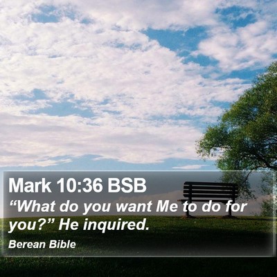 Mark 10:36 BSB Bible Verse Image