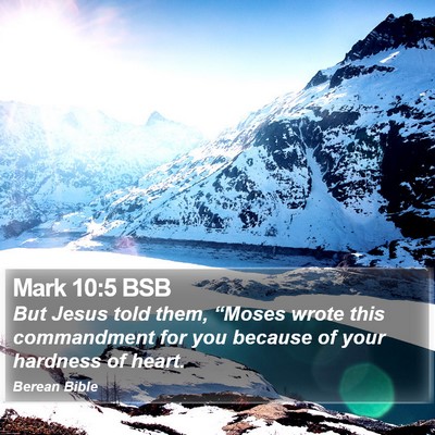 Mark 10:5 BSB Bible Verse Image