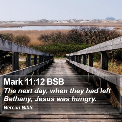Mark 11:12 BSB Bible Verse Image