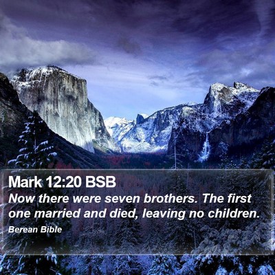 Mark 12:20 BSB Bible Verse Image