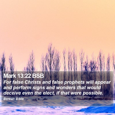 Mark 13:22 BSB Bible Verse Image