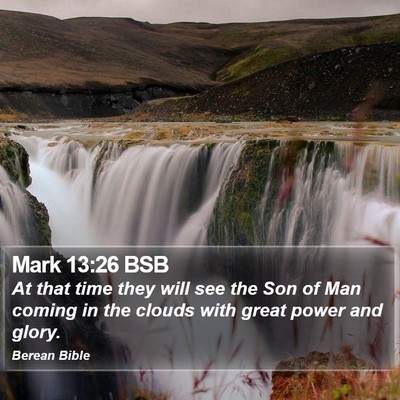 Mark 13:26 BSB Bible Verse Image