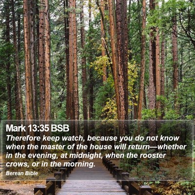 Mark 13:35 BSB Bible Verse Image