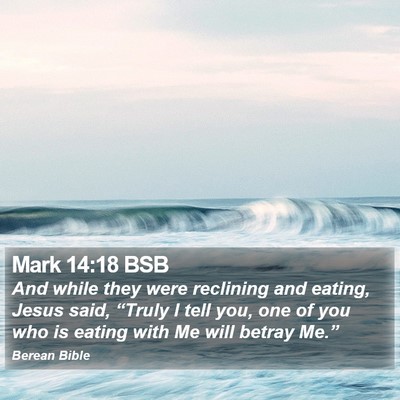 Mark 14:18 BSB Bible Verse Image
