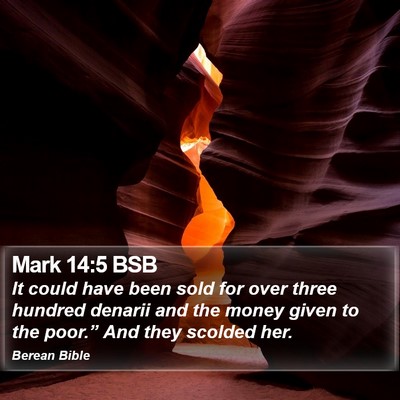 Mark 14:5 BSB Bible Verse Image
