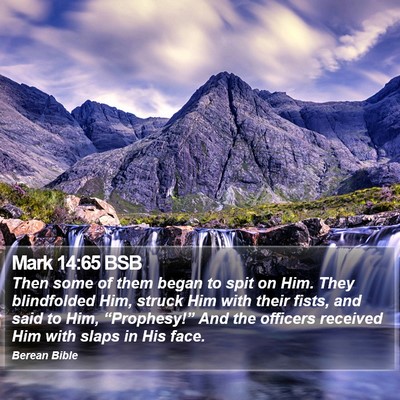 Mark 14:65 BSB Bible Verse Image