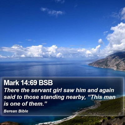Mark 14:69 BSB Bible Verse Image