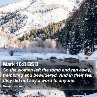 Mark 16:8 BSB Bible Verse Image