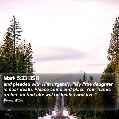 Mark 5:23 BSB Bible Verse Image
