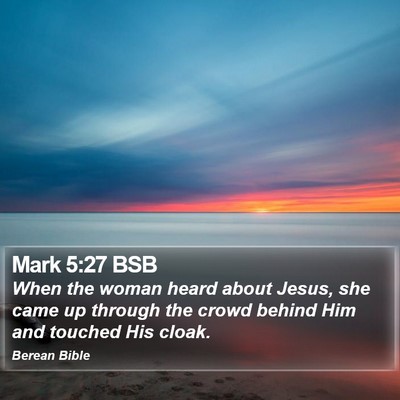 Mark 5:27 BSB Bible Verse Image