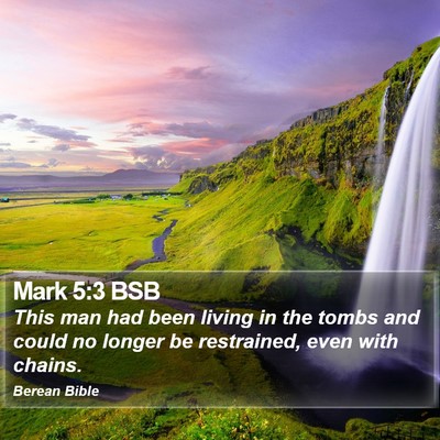 Mark 5:3 BSB Bible Verse Image