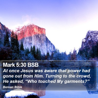 Mark 5:30 BSB Bible Verse Image