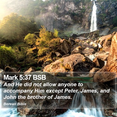 Mark 5:37 BSB Bible Verse Image