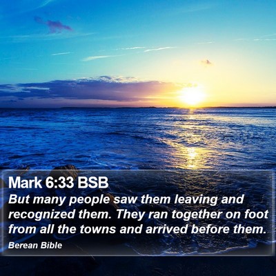 Mark 6:33 BSB Bible Verse Image