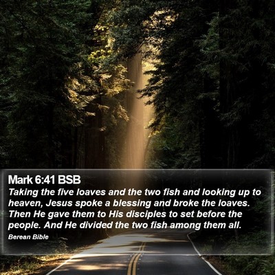 Mark 6:41 BSB Bible Verse Image