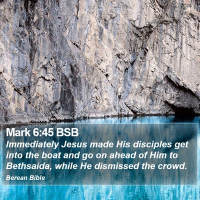 Mark 6:45 BSB Bible Verse Image