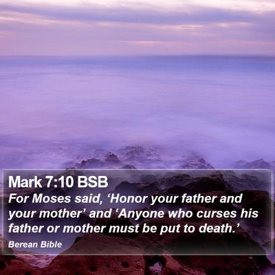 Mark 7:10 BSB Bible Verse Image